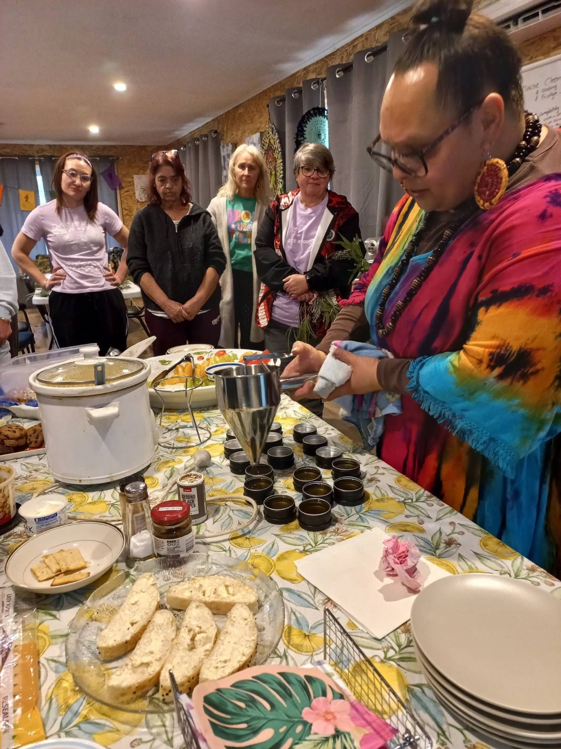 Facilitator demonstrating bush medicine preparation